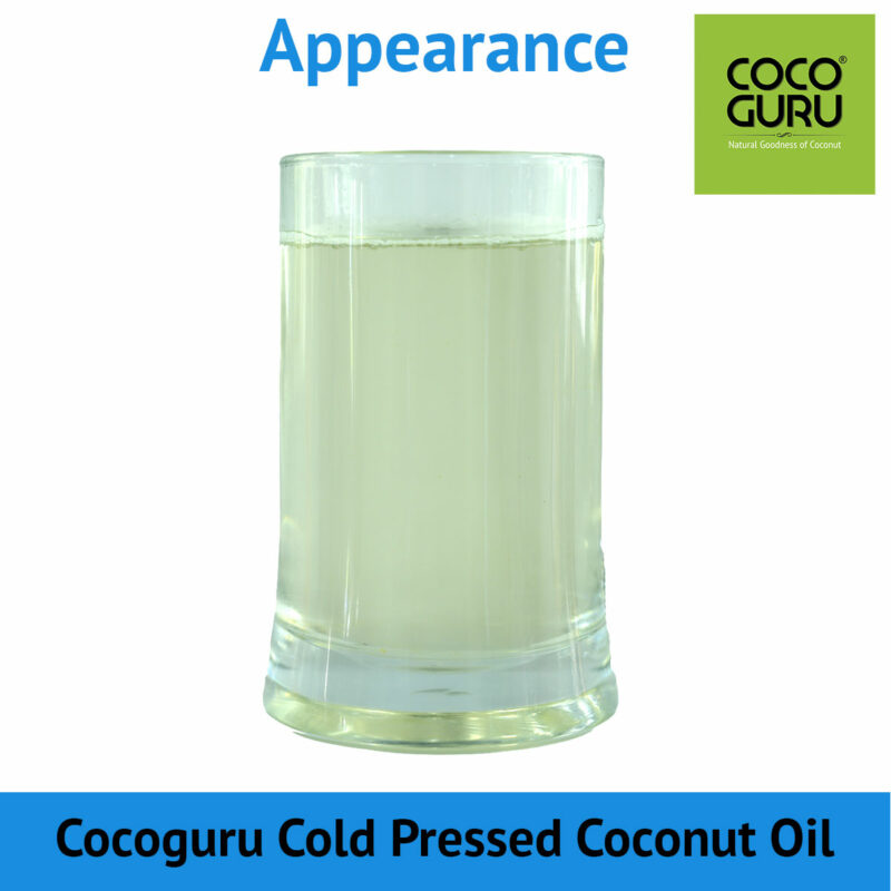 Appearance of cold pressed coconut oil