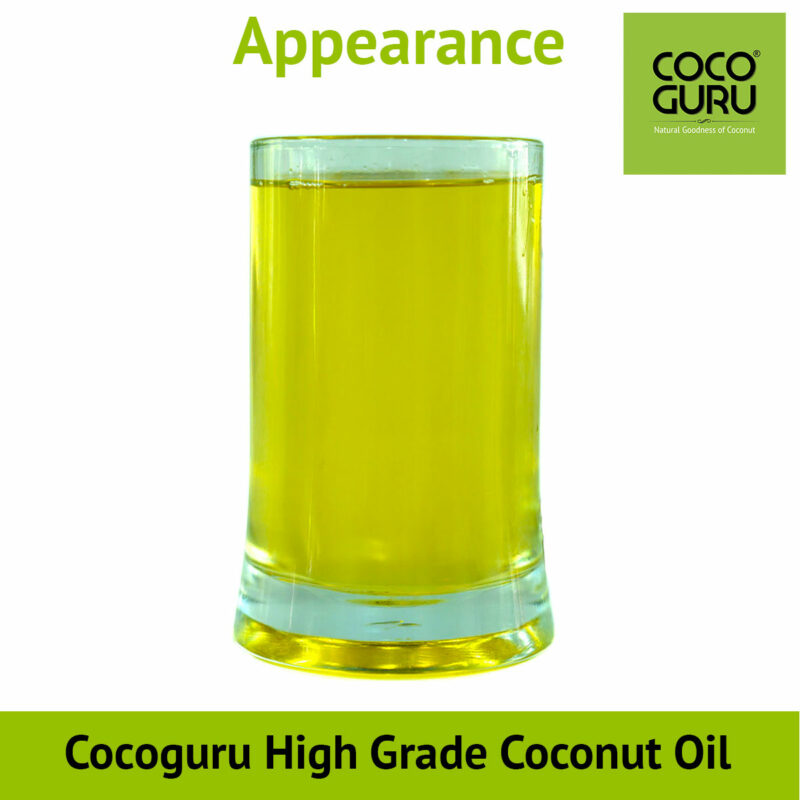 Appearance of roasted coconut oil