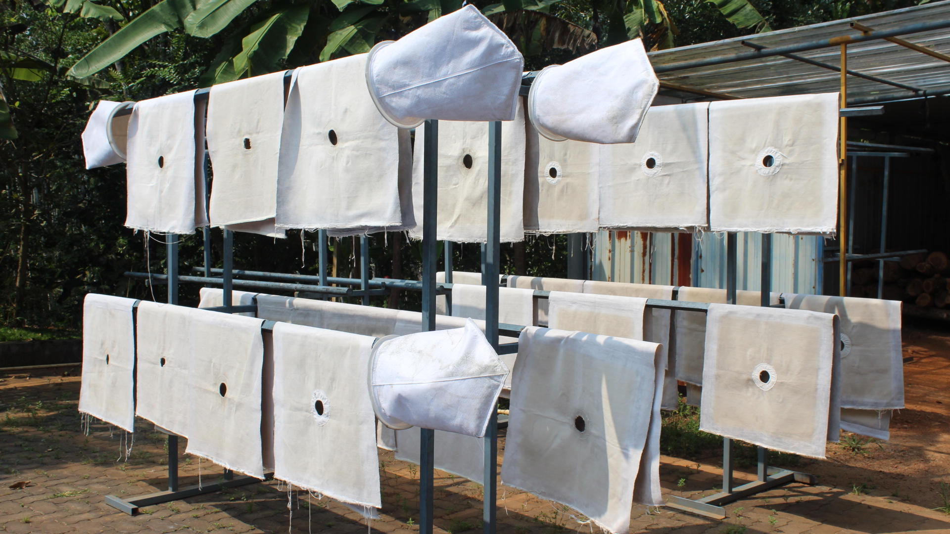 Sun drying filter cloths