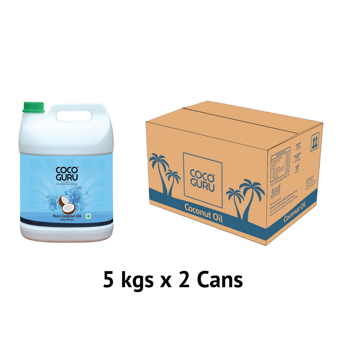 Cocoguru Cold Pressed Coconut Oil in Jerry Can 5 kgs – 10 kgs Box