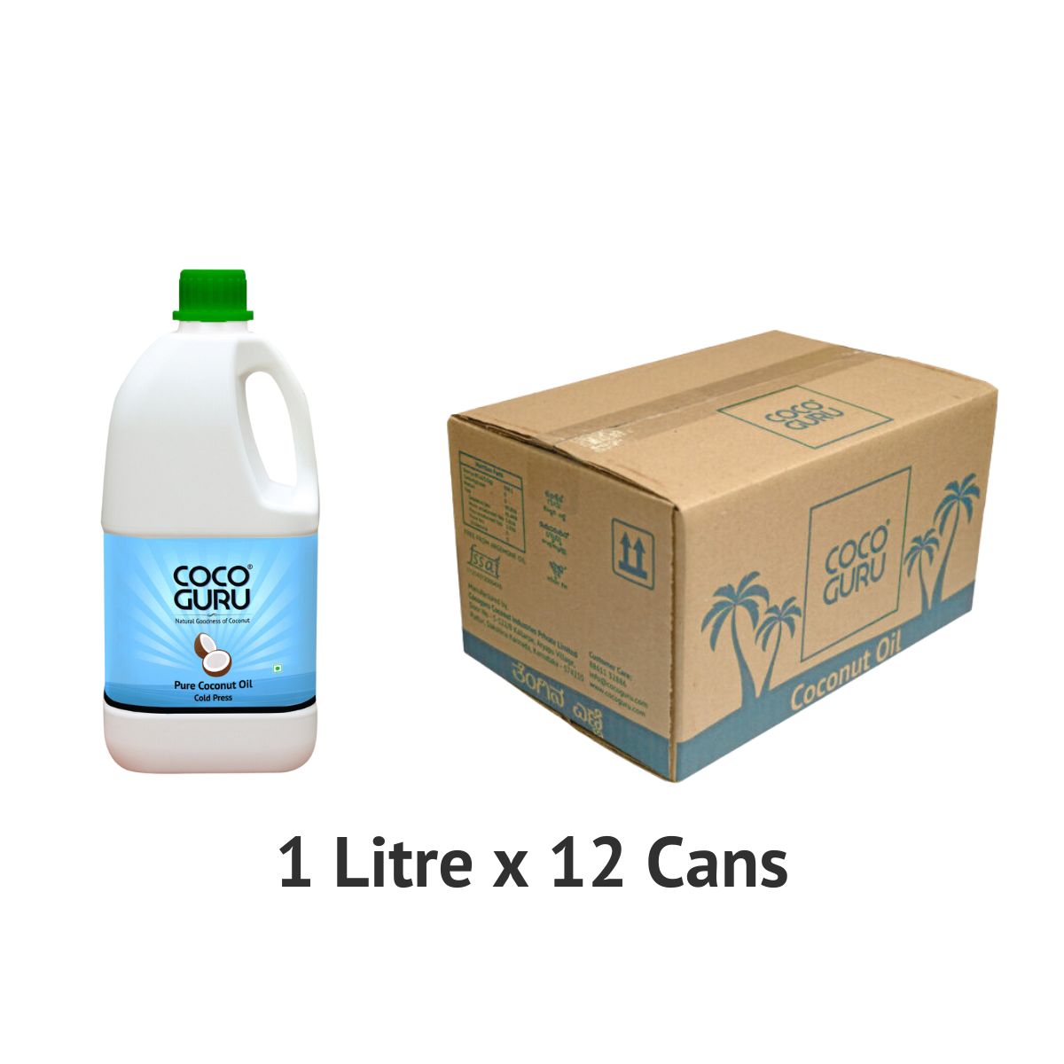 Cold Pressed Coconut Oil Jerry Can 1 Litre - 12 litres Box