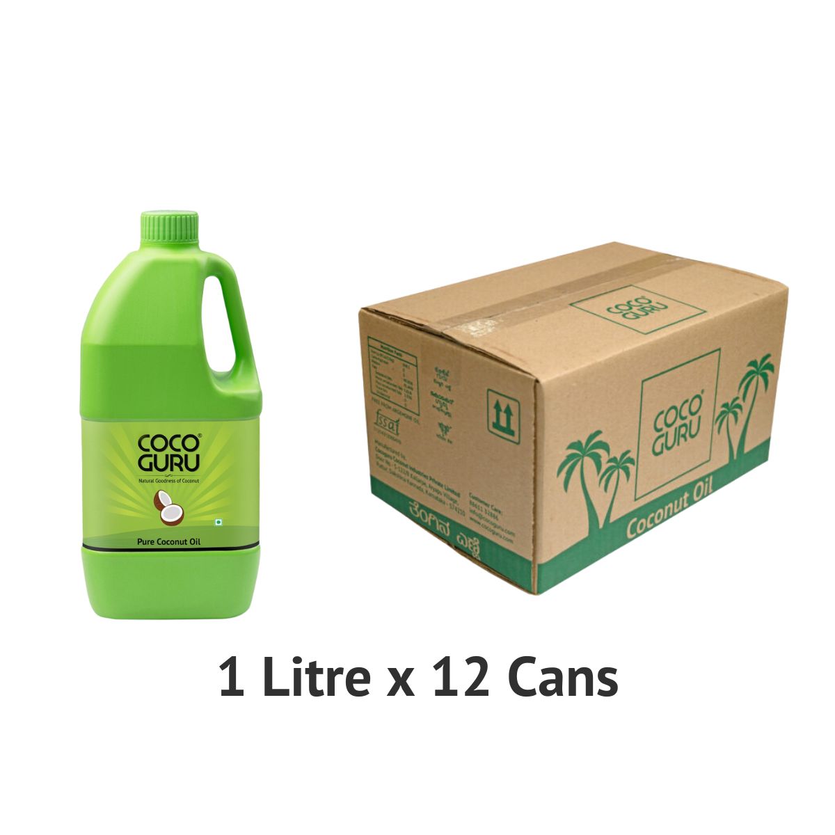 Roasted Coconut Oil Jerry Can 1 Litre - 12 litres Box
